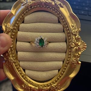 14KT Gold Electroplated Cubic Zirconia Vintage 
Size 7